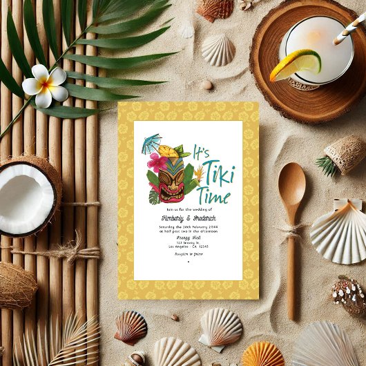Invitation Mariage Tiki Tropical Joueur