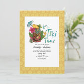 Invitation Mariage Tiki Tropical Joueur (Debout devant)