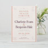 Invitation Mariage Timbre-Poste Vintage (Debout devant)
