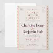 Invitation Mariage Timbre-Poste Vintage (Devant / Derrière)