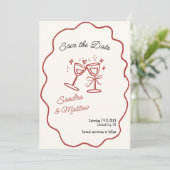 Invitation Mariage tiré à la main Enregistrer la date (Debout devant)