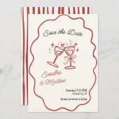 Invitation Mariage tiré à la main Enregistrer la date (Devant / Derrière)