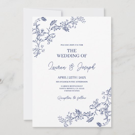 Invitation Mariage Toile (Devant)