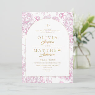 Invitation Mariage toile de peony française