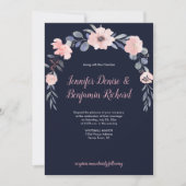 Invitation Mariage Tombe Fleurie Rose Pâle | (Devant)