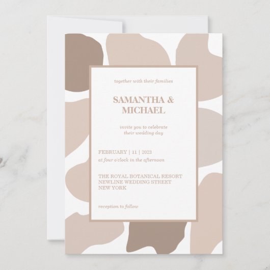 Invitation Mariage Tons Café Brun (Devant)