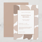 Invitation Mariage Tons Café Brun (Devant / Derrière)