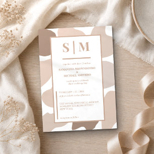 Invitation Mariage Tons Café Brun