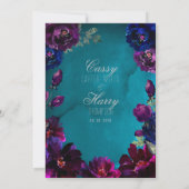 Invitation Mariage Tons de Bijoux Améthyste Saphir Turquoise  (Dos)