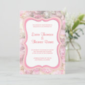 Invitation Mariage Tons Pastel Roses (Debout devant)