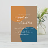 Invitation Mariage Tons Terre et Formes Navy (Debout devant)