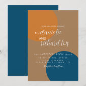Invitation Mariage Tons Terre et Formes Navy (Devant / Derrière)