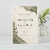 Invitation Mariage Topographique Vert Sauge (Debout devant)