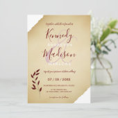 Invitation Mariage Torn Sepia Géométrique non binaire (Debout devant)