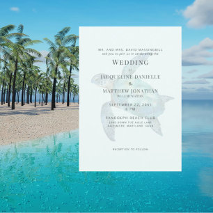 Invitation Mariage Tortue de Mer Lumière Tropicale Seafoam