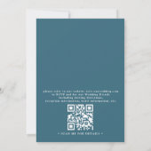Invitation Mariage Tortue Marine Code QR Bleu Clair Mystique (Dos)