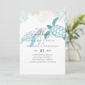 Invitation Mariage Tortues de Mer Moderne Plage Océanique (Debout devant)