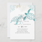 Invitation Mariage Tortues de Mer Plage Océanique Moderne (Devant)