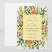 Invitation Mariage Toscan Vert Olive Verdoyant (Devant / Derrière)