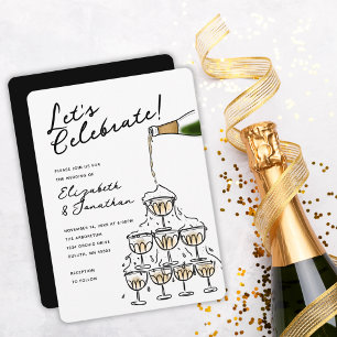 Invitation Mariage Tour de Champagne Dessinée à la Main Fanta