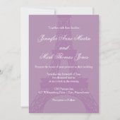 Invitation Mariage Tour Eiffel de Paris Lavande et violet (Devant)