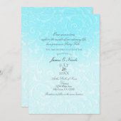 Invitation Mariage Tourbillon de Conte de Fées Princesse Bleu (Devant / Derrière)