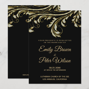 Invitation Mariage Tourbillon de Diamants Argent et Or
