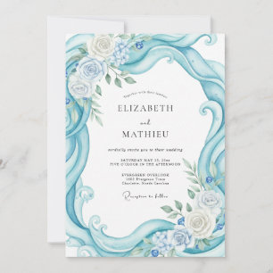 Invitation Mariage Tourbillon de Feuille d'Aqua