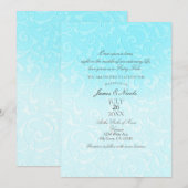 Invitation Mariage Tourbillon Élégant de la Princesse Bleue (Devant / Derrière)