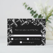 Invitation Mariage tourbillon fantaisie noir et blanc  (Debout devant)