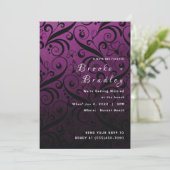 Invitation Mariage Tourbillon Floral Violet (Debout devant)