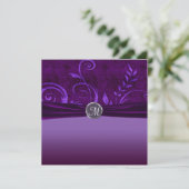 Invitation Mariage Tourbillon Velours Violet & Prune (Debout devant)