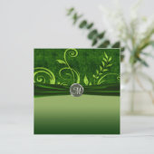 Invitation Mariage Tourbillon Vert Citron & Velours (Debout devant)