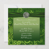 Invitation Mariage Tourbillon Vert Citron & Velours (Dos)