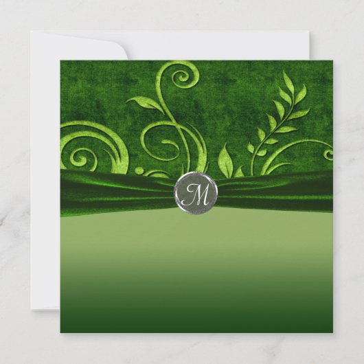 Invitation Mariage Tourbillon Vert Citron & Velours (Devant)