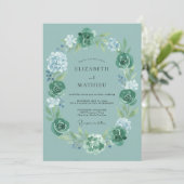 Invitation Mariage Tourbillon Vert de Teinte (Debout devant)