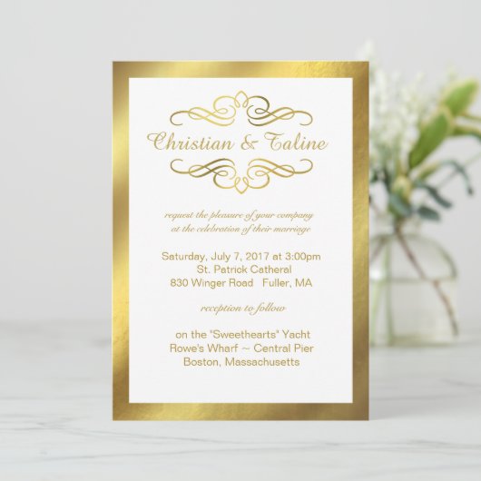 Invitation Mariage tourbillonnant fascinant d'ensemble de (Debout devant)