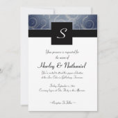 Invitation Mariage Tourbillons Monogramme (Devant)