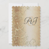 Invitation Mariage Tourbillons Oiseaux de l'Amour Bronze Or e (Dos)