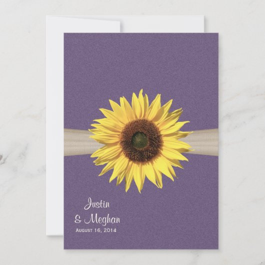 Invitation Mariage tournesol (Devant)