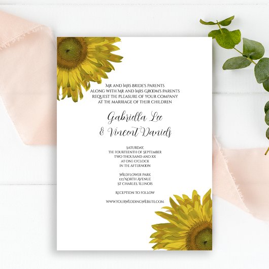 Invitation Mariage tournesol