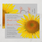 Invitation Mariage Tournesol 2 (Devant / Derrière)
