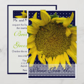 Invitation Mariage Tournesol avec points (Devant / Derrière)