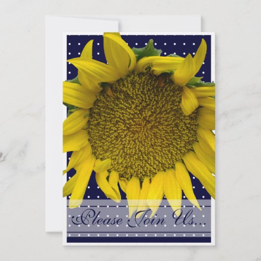 Invitation Mariage Tournesol avec points (Devant)