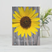 Invitation Mariage Tournesol Bois Grain avec verset (Debout devant)