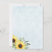 Invitation Mariage tournesol et verdure (Dos)