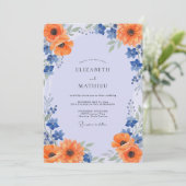 Invitation Mariage Tournesol Orange Poppy (Debout devant)