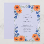 Invitation Mariage Tournesol Orange Poppy (Devant / Derrière)