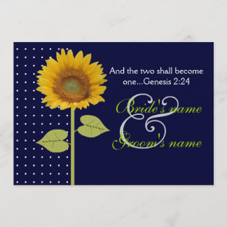 Invitation Mariage Tournesol pointillé 3