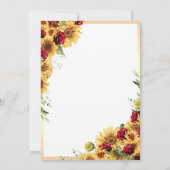 Invitation Mariage Tournesol Roses Rouges (Dos)